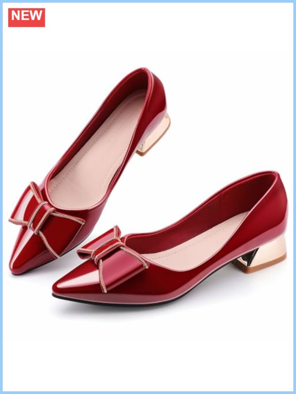 Women's Chunky Closed Toe Low Block Heels Work Pumps Comfortable Dress Wedding